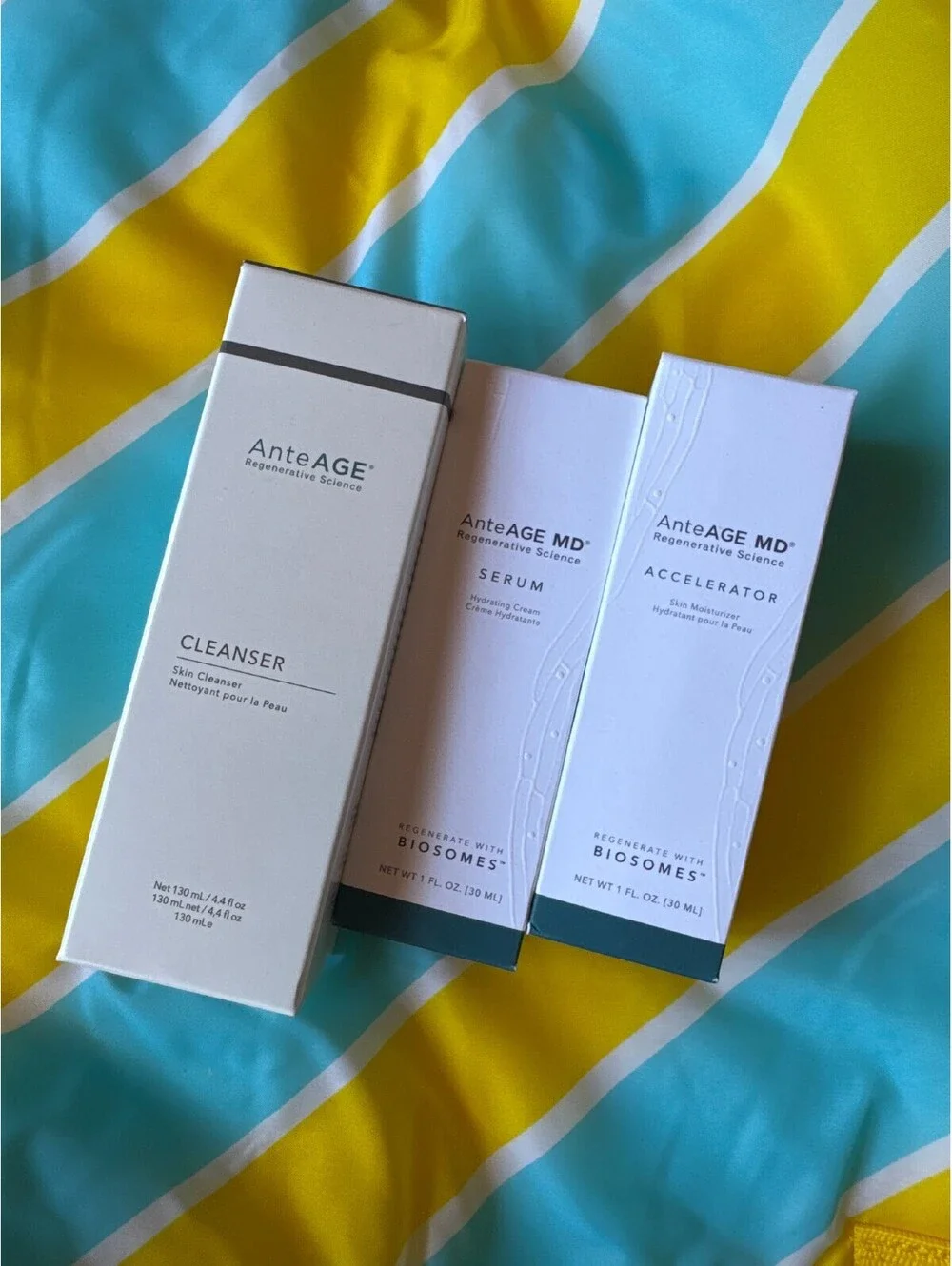 AnteAGE Cleanser MD Serum Accelerator 3pc Skincare Set New Sealed